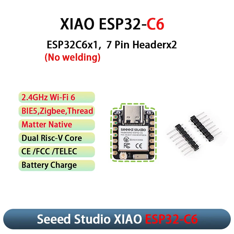 לוח פיתוח מיני XIAO ESP32-C6 מודול 2.4GHz WiFi6 BlE 5.0 עבור מערכת Arduino IoT Zigbee Smart Home Applications
