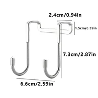 Double S-Type Hook Stainless Steel Cabinet Door Multi-Purpose Hook Towel Hanger Hat Holders Clothing Storage Racks Bathroom Tool 6
