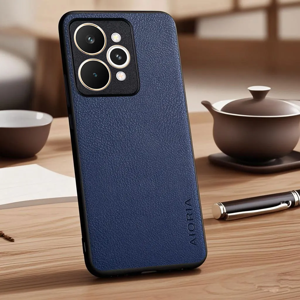 Elegant Vegan Leather Phone Case - Lychee Pebble Texture