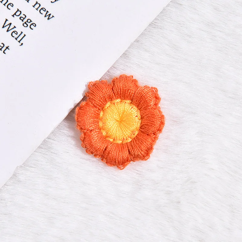 30PCS/Lot Woolen Sunflower Artificial Flower Paper Head DIY Flower Patch Knitted Shoes Hat Hair Ornament Accessories