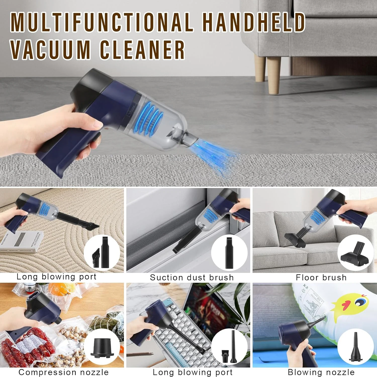 Car Vacuum Cleaner 150000PA Min Portable Handheld Cleaner for Home Appliance Powerful Cleaning Machine Cars for Keyboard