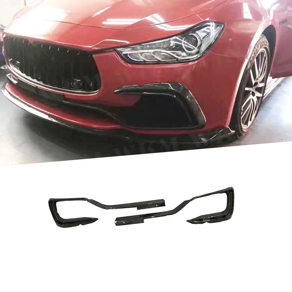 

Carbon Fiber Front Foglight Trim Fog Lamp Cover Frame External Decoration for Maserati Ghibli 2014 - 2017 car styling