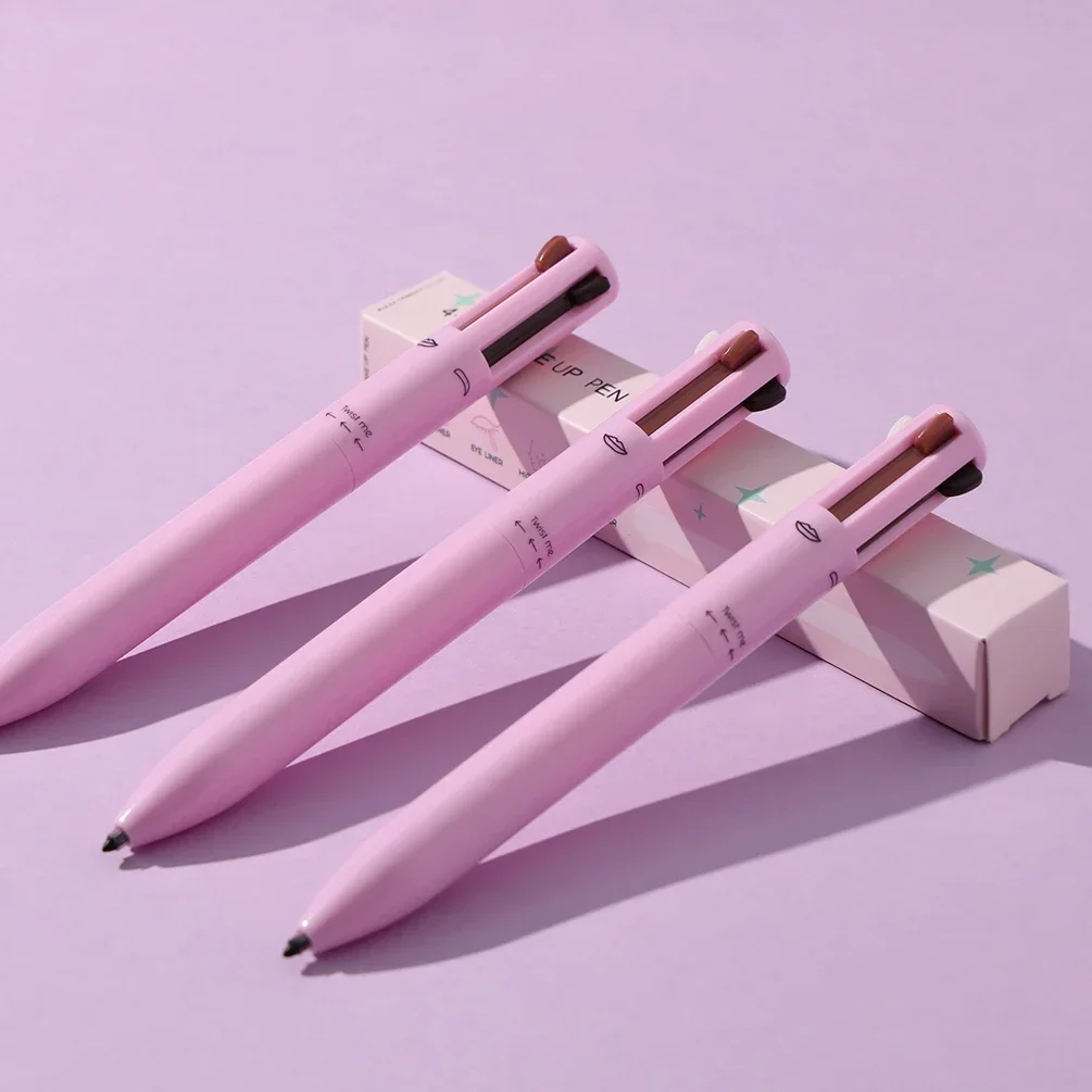 4in1 Eyeliner Lip Liner Eyebrow Pencil Highlighter Pen Private Label Lying Silkworm Waterproof Durable Brow Makeup Pencil 4