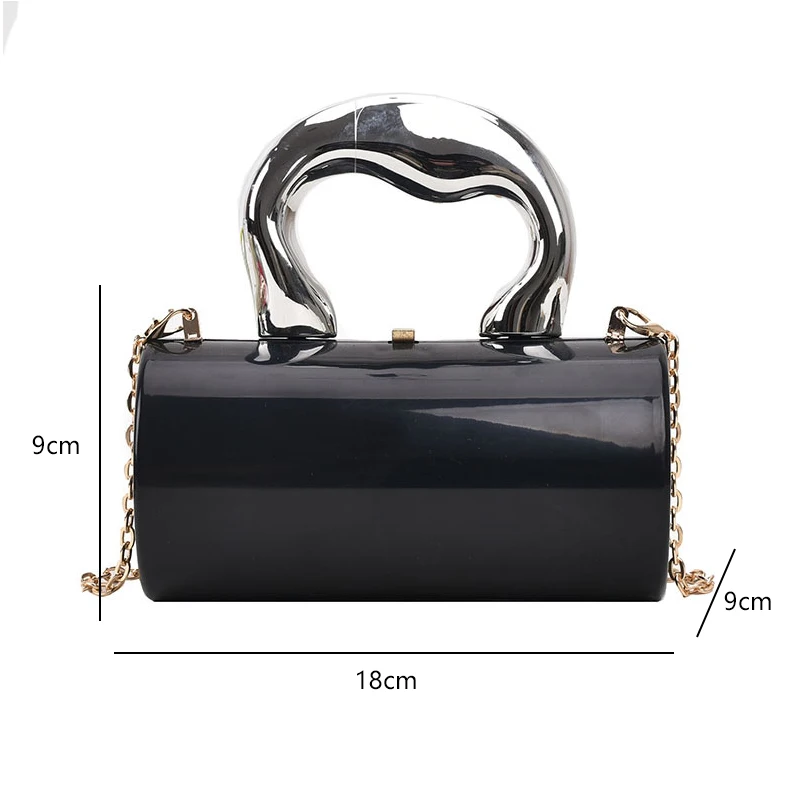 Women's Handbag Bags For Women 2026 Party Clutches Fashion Cylinder Mini Evening Purse Crossbody Shoulder Bag Gold Box Clutch