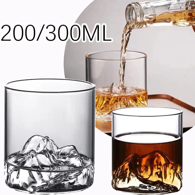Japanese Mountain Whiskey Glass 1/2/4pcs 200/300ML Transparent Beer Water Cup For Bar Party Multipurpose Coffee Cup Glassware