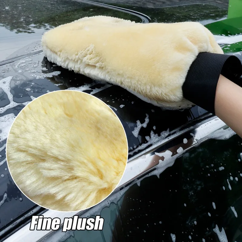 Car Wash Gloves Double Sided Plush Thickened Gloves Universal Imitation Wool Plush Cleaning Coral Velvet Car Wash