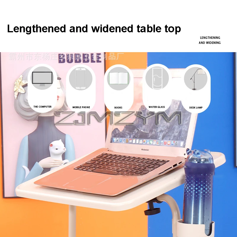 Height Adjustable Portable Standing Desk Folding Mobile Laptop Desk Table Small Computer Work for Bedsid