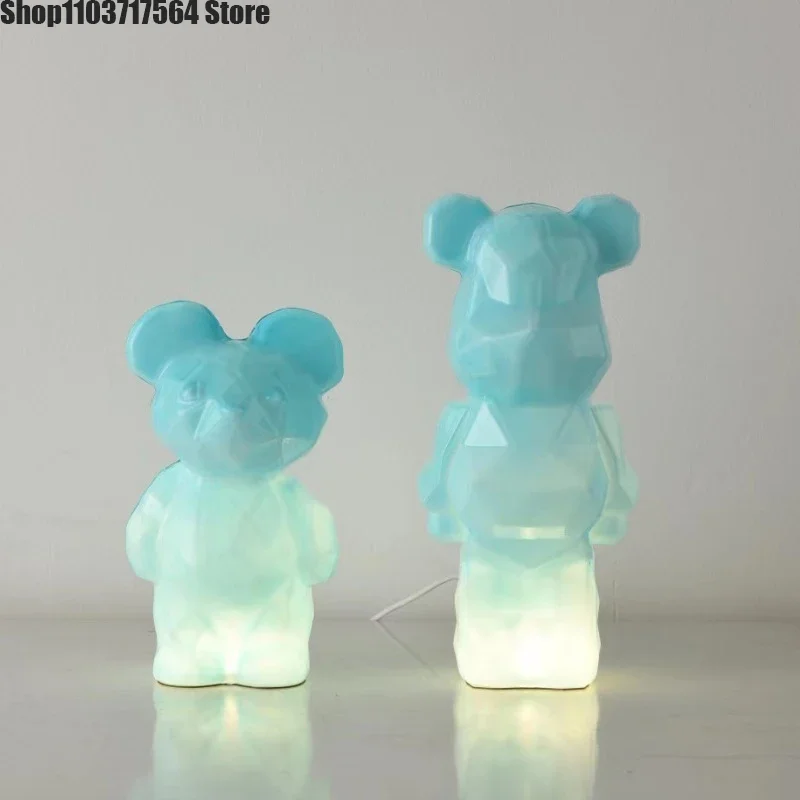 

Жестокий медведь креативное Современное украшение маленькая лампа Рождественский подарок сетка Звездная спальня атмосфера Подарочная лампа