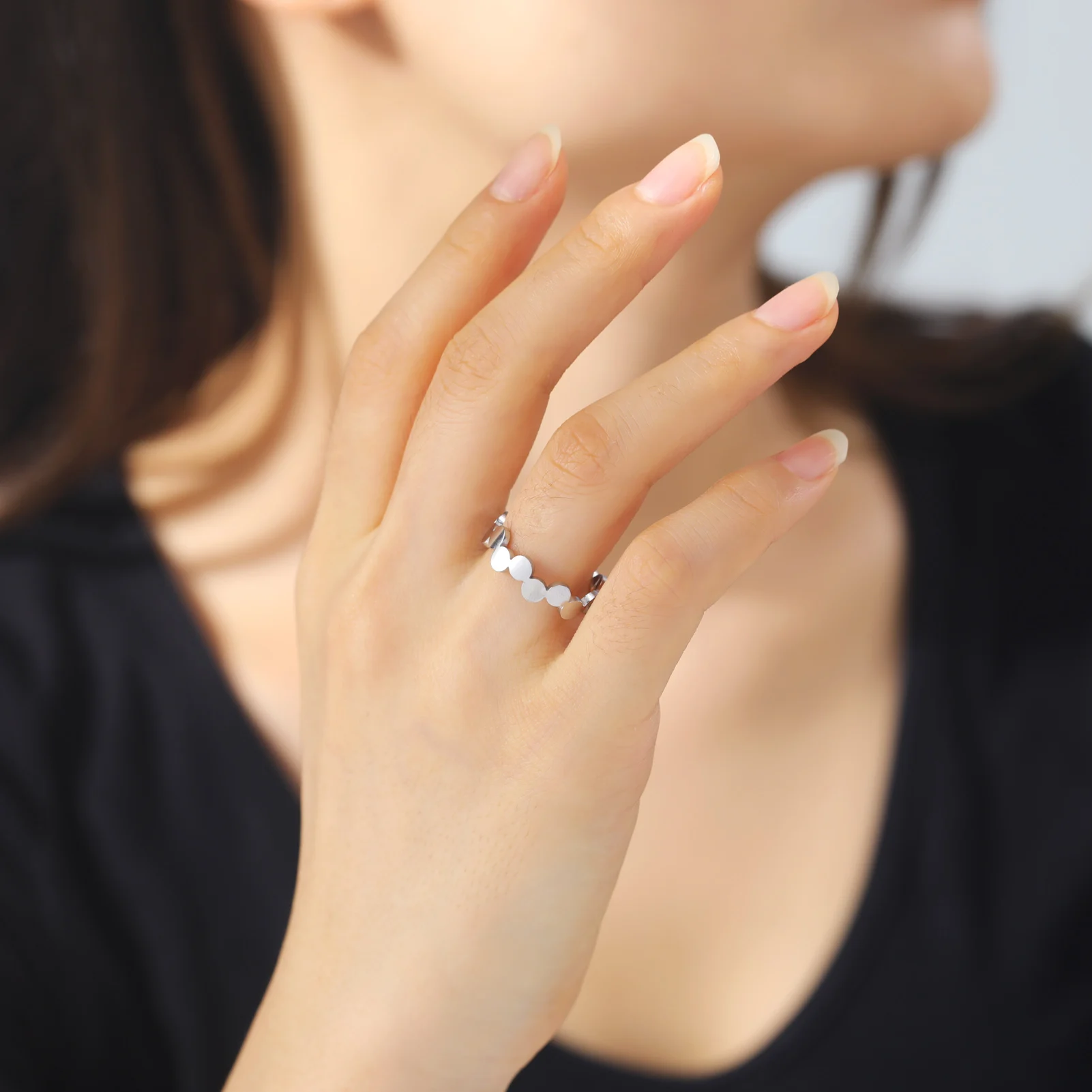 Skyrim Geometric Round Open Ring Stainless Steel Adjustable Finger