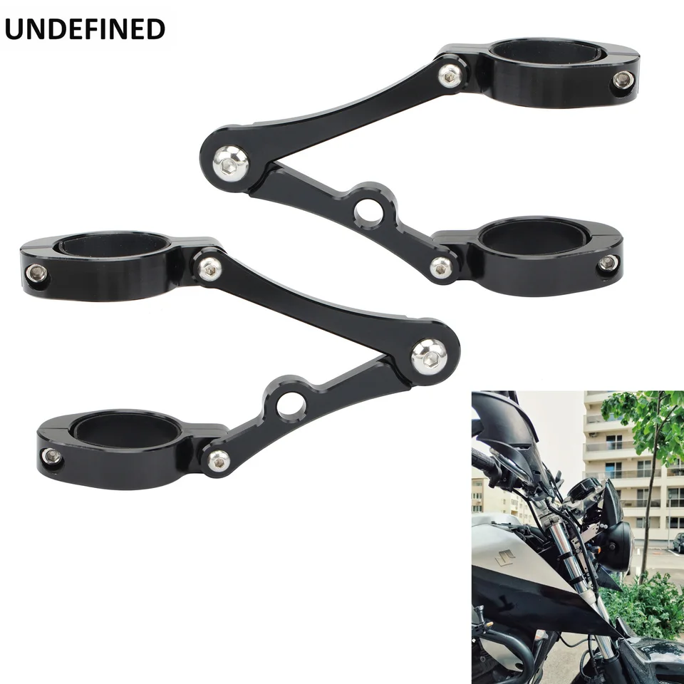 Universal Motorcycle Headlight Bracket - 50-54mm Fork Tube Clamp, CNC Black Aluminum For Harley, Honda, Yamaha, Etc. - View #14