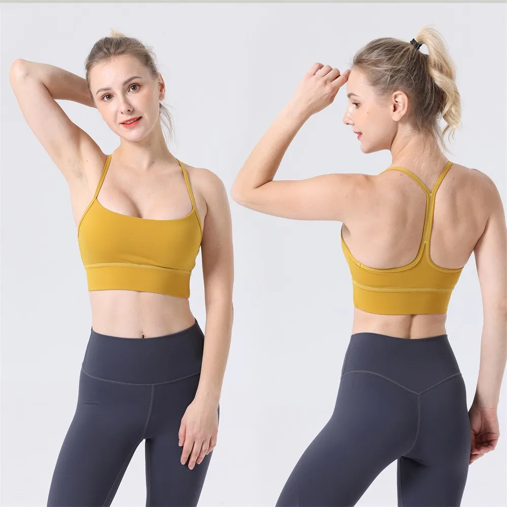 Y-Shaped Yoga Bras Gather Shockproof Breathable Beautiful Back Brassiere  Fitness Running Sports Women's Gym Tank Top Clothes - AliExpress