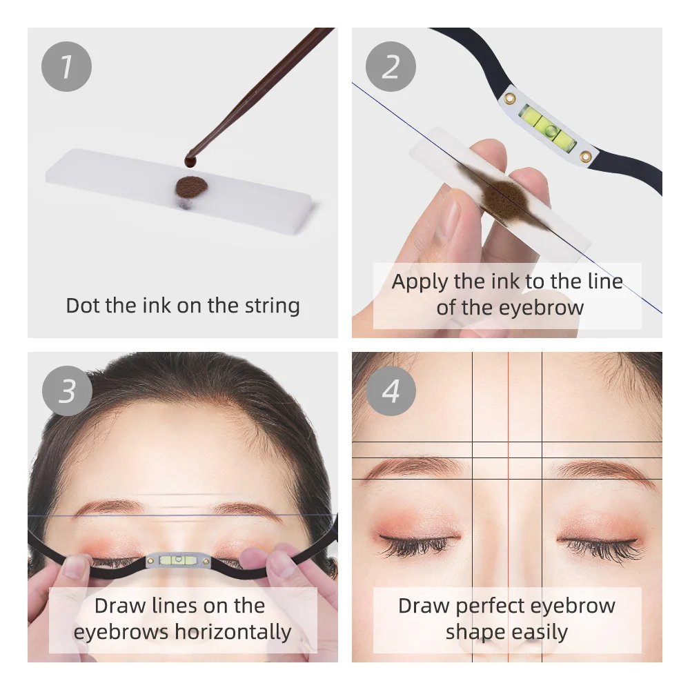 Microblading Line Marker Lineal – Mit 10 Linien, Aluminium, Für Präzises Augenbrauen-Design & Mapping