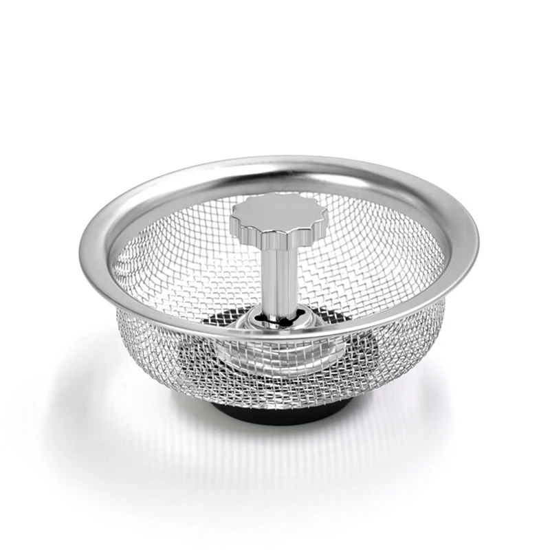 Kitchen Sink Strainer Stopper 2-in-1 Stainless Steel Strainer Filter Kitchen Sink Drain and Stopper 83mm Diameter