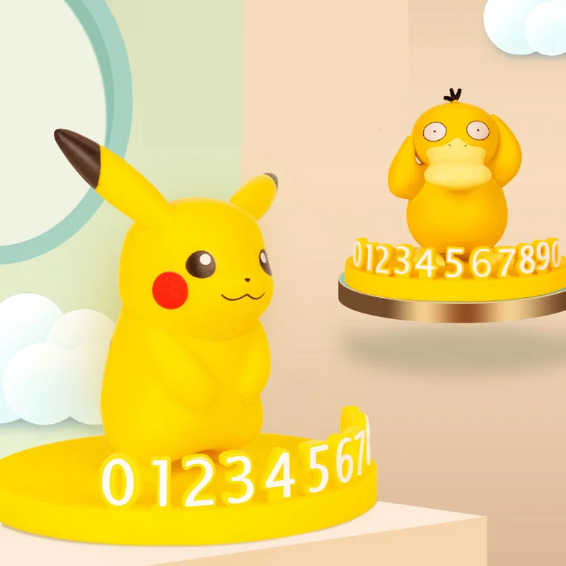 

Pokemon Pikachu anime figure cartoon cute moving car number plate temporary parking sign creative kawaii ornament gift wholesale