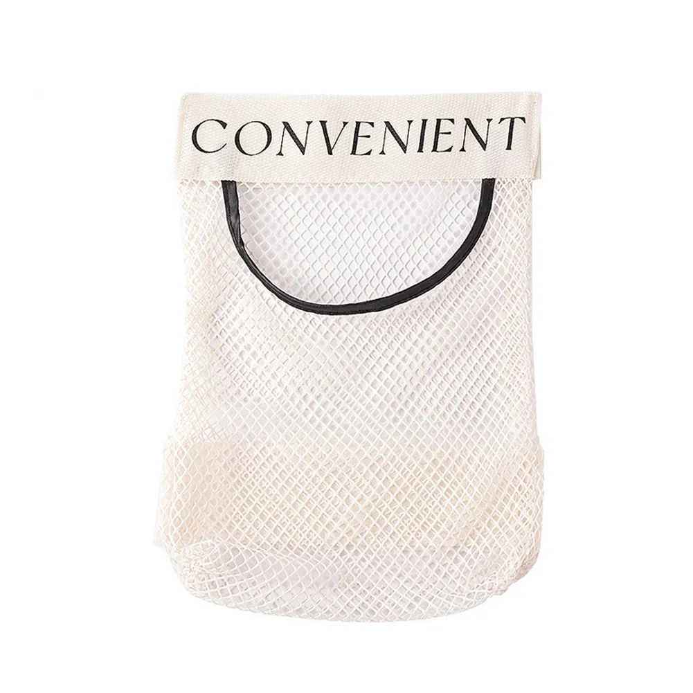 Wall Mount Mesh Garbage Bag Holder Plastic Shopping Bags Storage Bag Dispenser Sundries Bag Net Storage Grocery Bag Organizer 6