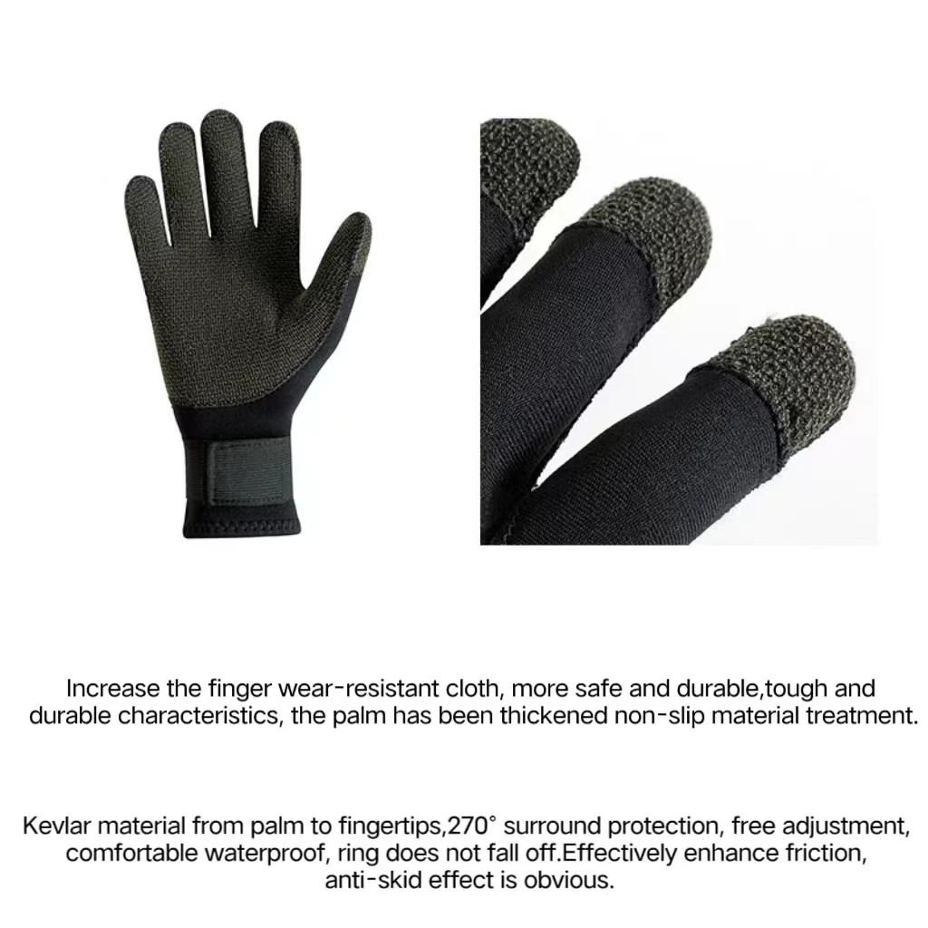 3/5mm Thicken Kevlar Diving Gloves Scratch Proof Fish Hunting Warm Gloves Deep Dive Underwater Spearfishing Skiing Gloves 2