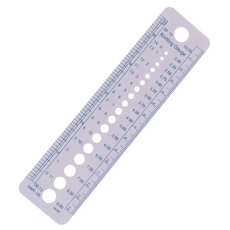 1 Pc 2-10mm Sew Ruler Tools Knitting Needle Gauge Inch cm Ruler Tool