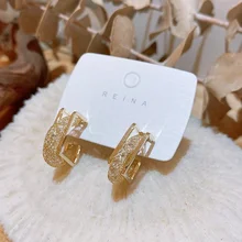 

Exquisite Geometric Square Crystal Earrings Women Fashion Gold Metal Stud Earrings Jewelry Temperament Jewelry Accessories Gifts