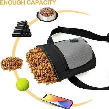 Magnetic opening Dogs Training Pack Pouch Food Bag Pocket Snack Reward Waist Bag Outdoor Feeder Puppy Portable Dog Training Ba 5