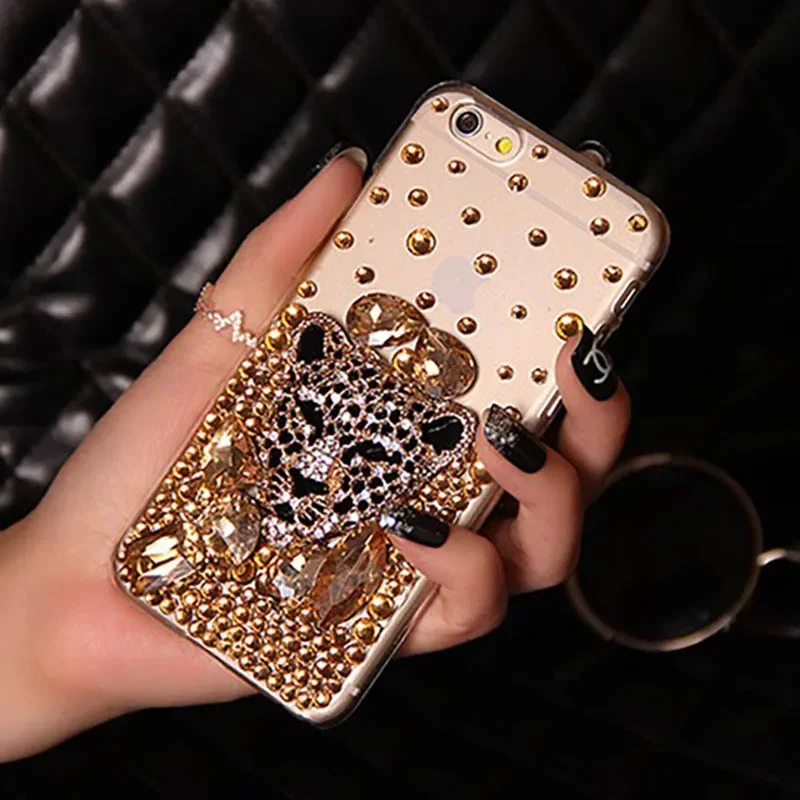 

Leopard Crystal Bling Cases for Samsung Galaxy S20, S21, S23 FE, S22 Plus, Note 20 Ultra, Z Fold 5, 4, iPhone 14 Pro Max