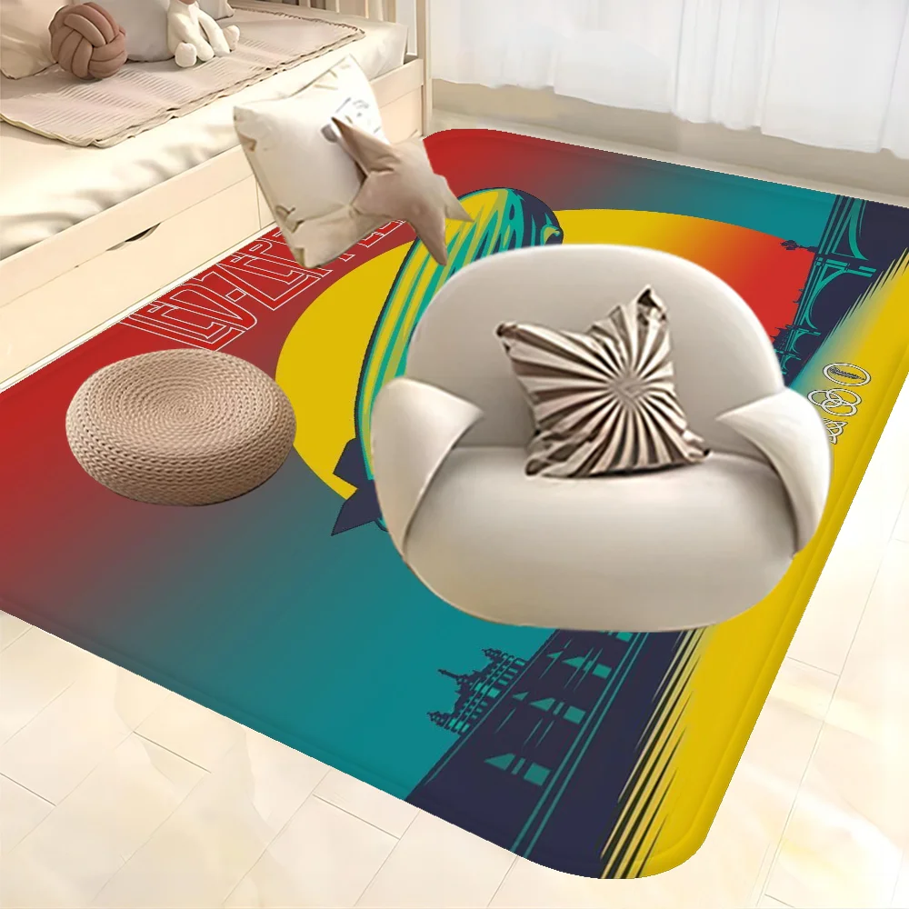 Led-Zeppelin Hallway Carpet Washable Non-Slip Living Room Sofa Chairs Area Mat Kitchen Doormat Area Rug 2