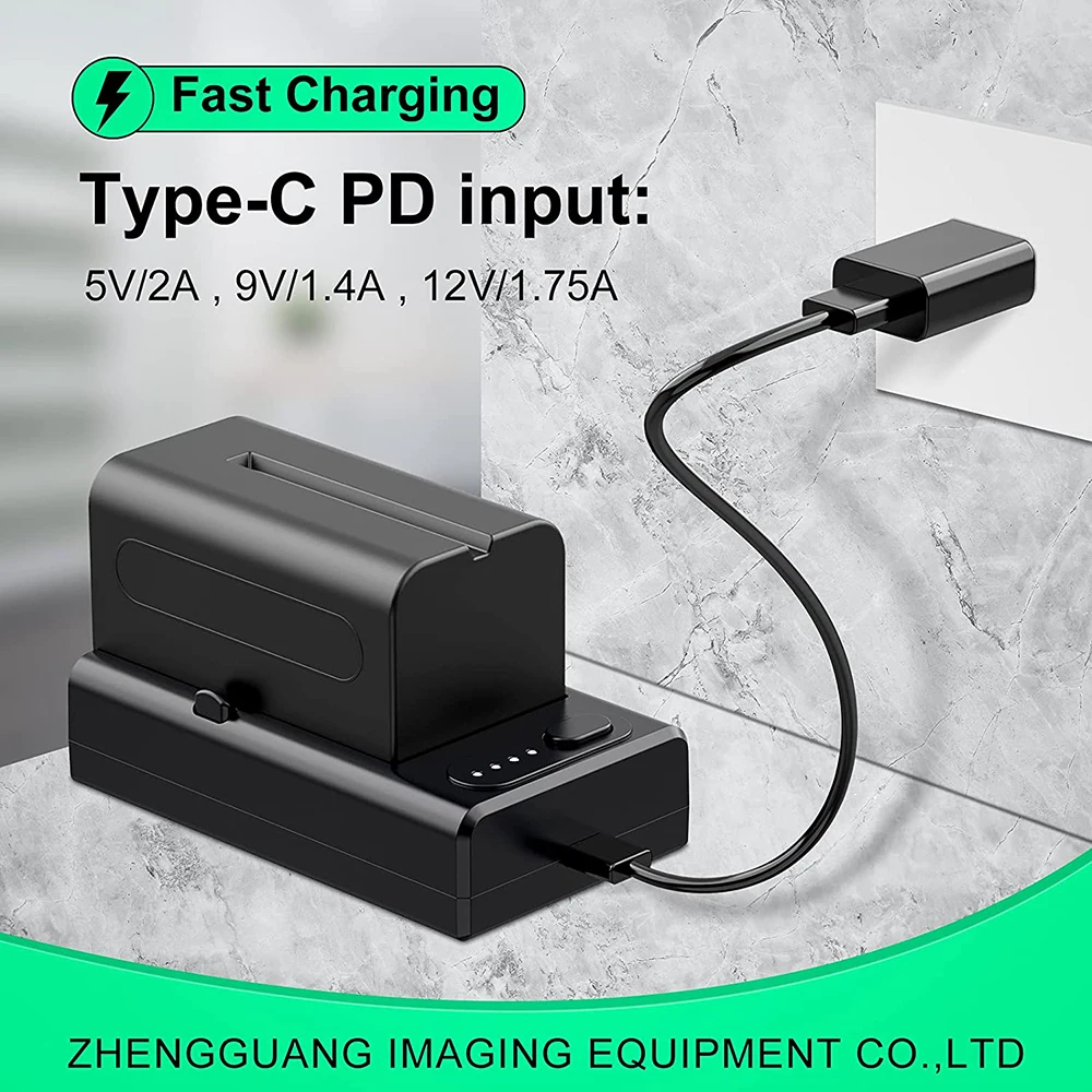 ZGCINE NP-F Battery Charger Multifunctional of PD NPF Fast Charge with Type-C In