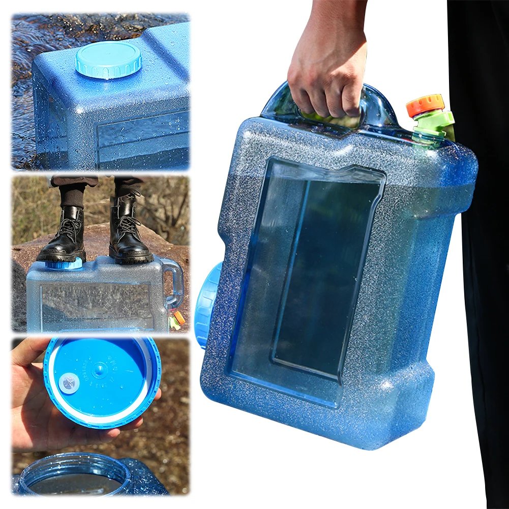 15/18/19/20/22/24/25L Car Water Bucket Large Capacity Drinking Water Bucket with Faucet Portable Car Driving Pure