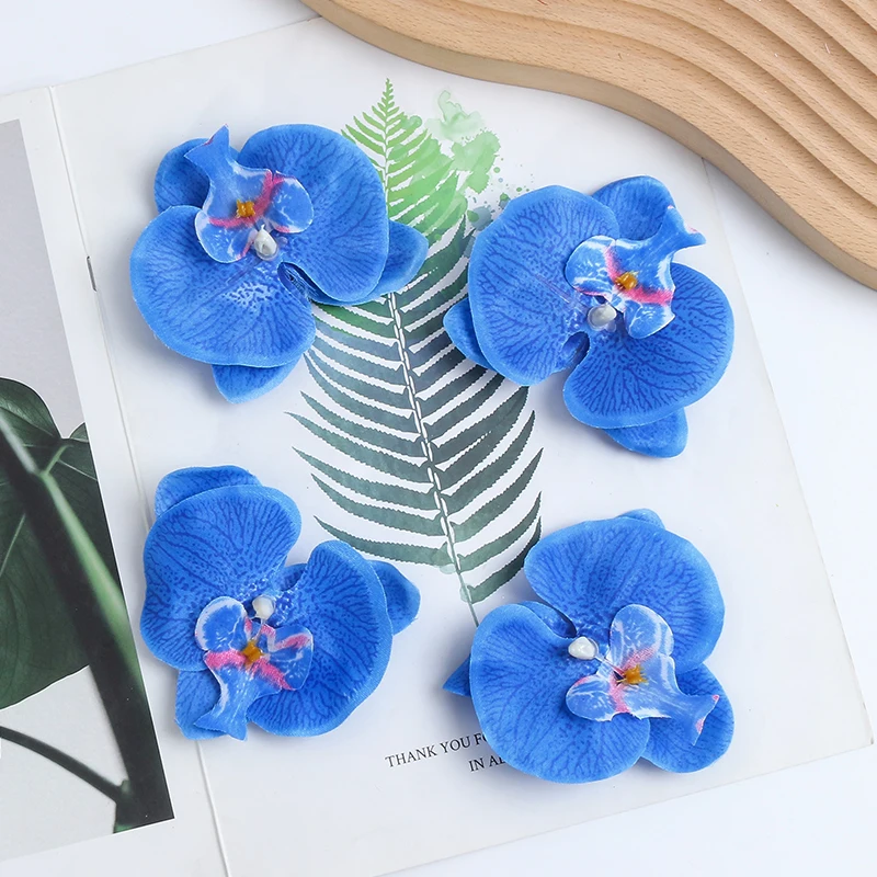 Set of 10 Elegant Butterfly Orchid Silk Blooms