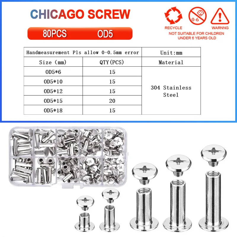 Kit, Leather Working Chicago Screw, Belt, Wallet Photos, DIY Rivet Nuts Set