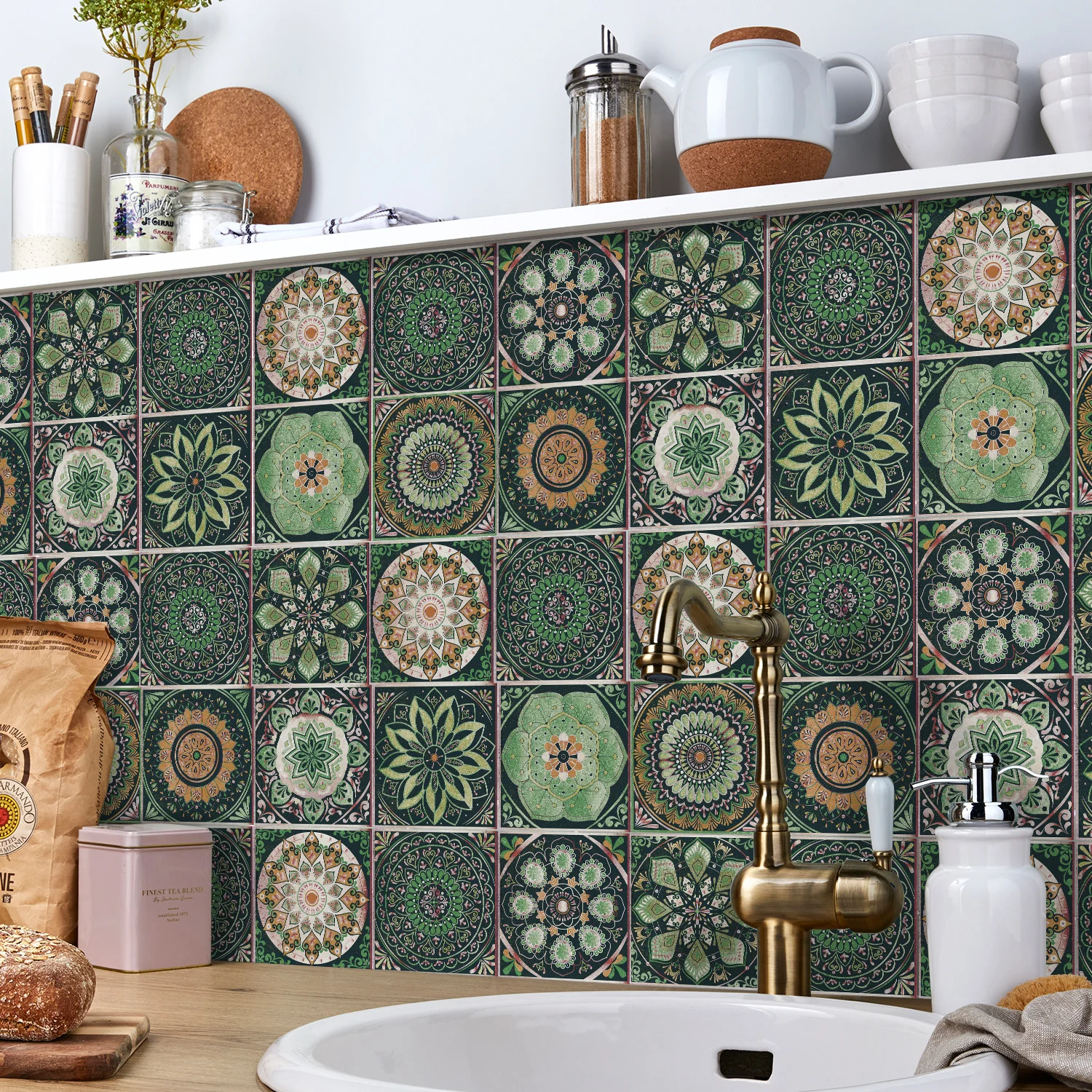 Waterproof Tile Wall Sticker 24pcs, wall stickers,floor stickers,ceramic decals