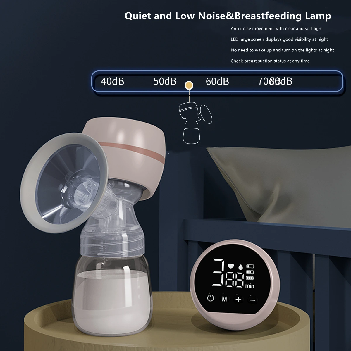 Electric breast pump intelligent LED screen integrated high suction breast pump postpartum low noise Milk Bottle