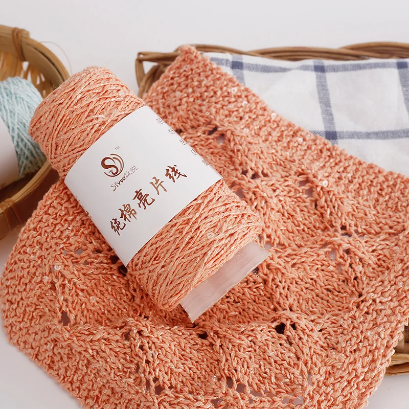 100g/ball Sequin Yarn Hand Knitting Threads Shiny Sequins Diy Lace Crochet Thread Wholesale Dropshipping Needlework 2