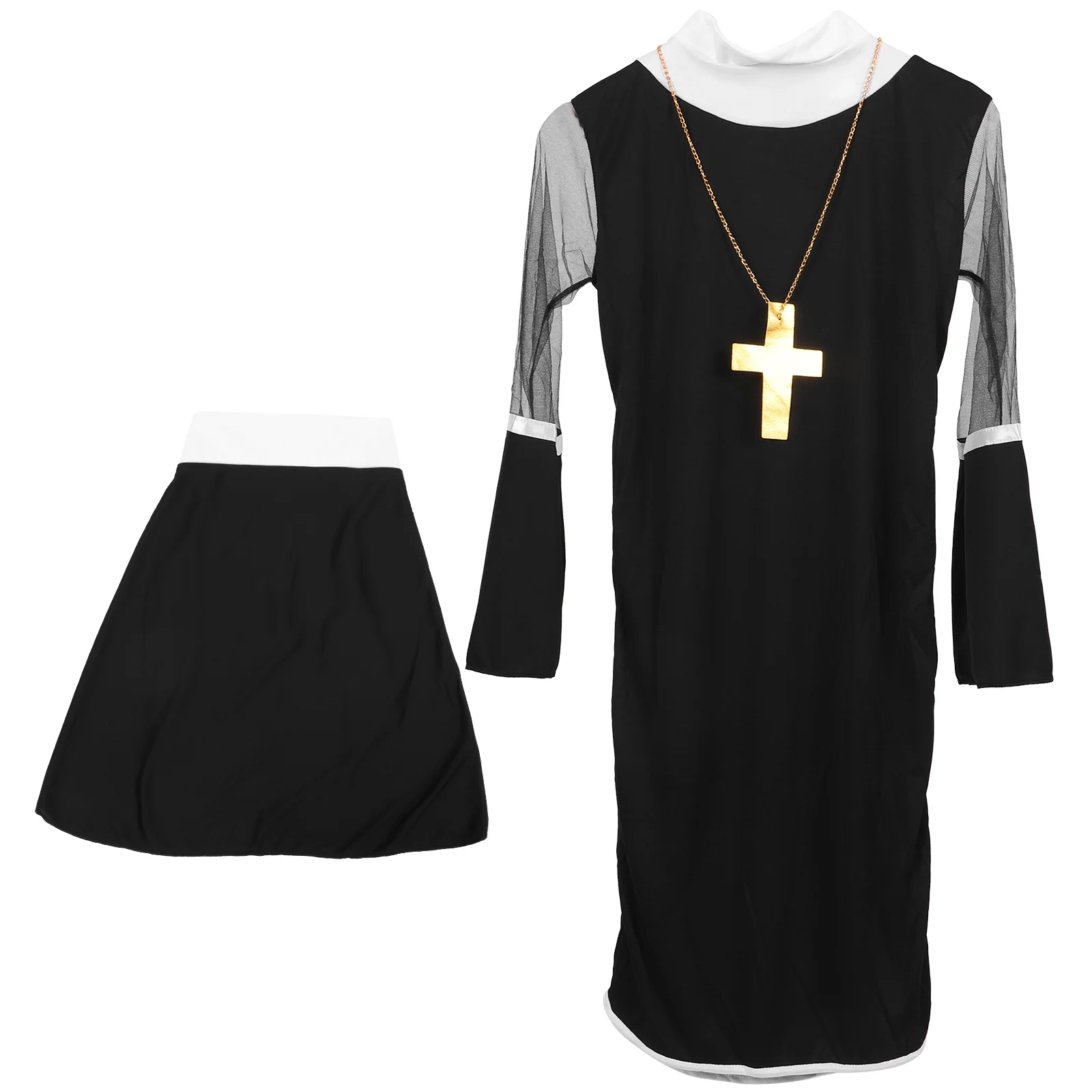 

Nun Costume Outfit Woman Clothes Cosplay Outfits Halloween Accessories Women Dresses