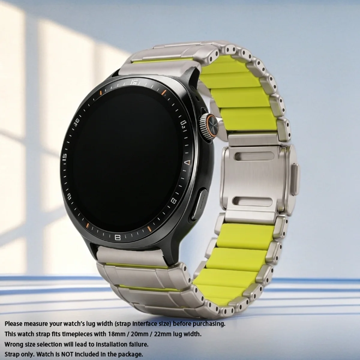 Magnetic Stainless Steel Bracelet Strap, 20mm & 22mm, Universal Smartwatch Band Replacement