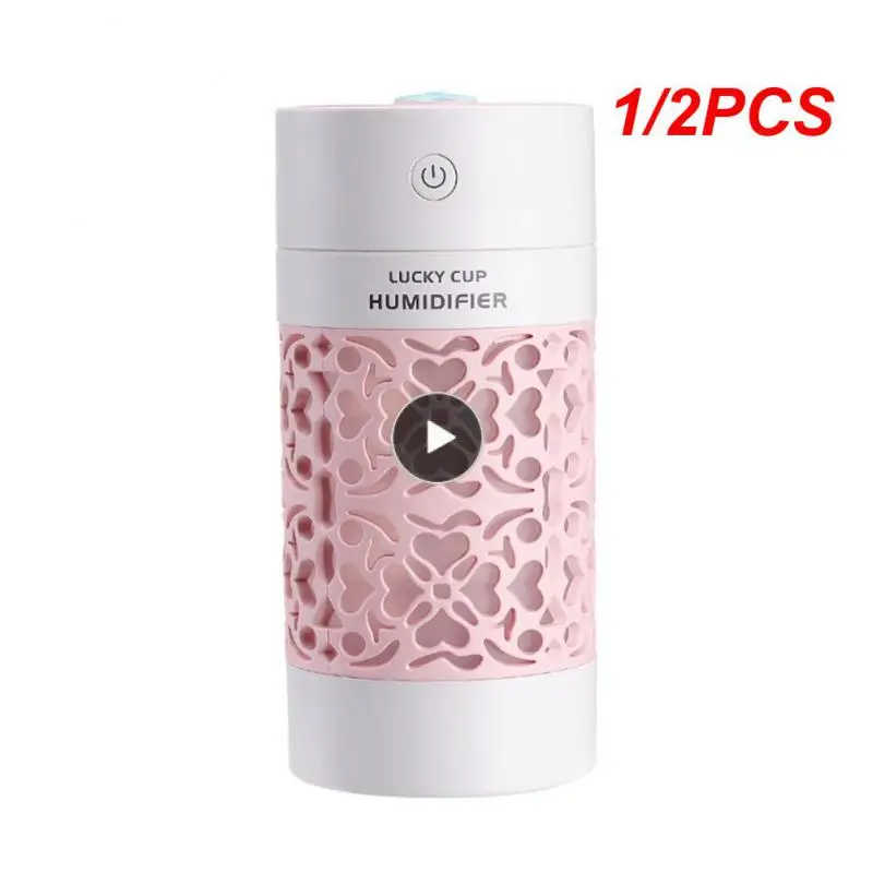 

1/2PCS saengQ 250ml Air Humidifier with LED Night Lamp Mini Fan Essential Oil Diffuser USB Fogger Mist Maker for Home