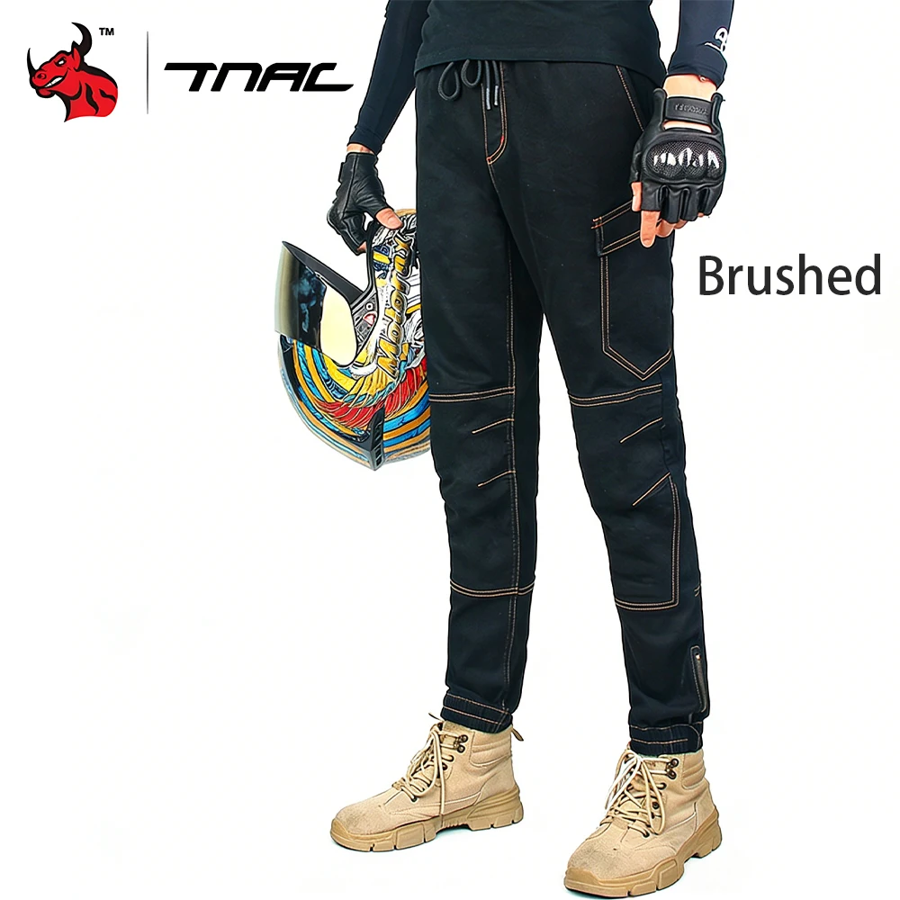 오토바이 라이딩 팬츠 작업 바지 오토바이 낙상 방지 따뜻한 슬림핏 청바지 방풍 사계절 캐주얼