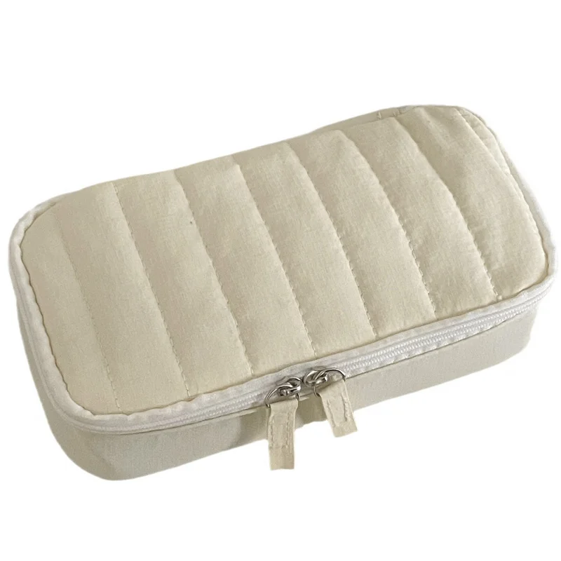 Fufu Cake Pencil Bag High Aesthetic Student Portable Minimalist Stationery Stand Large Capacity Vertical Bar Storage Bag