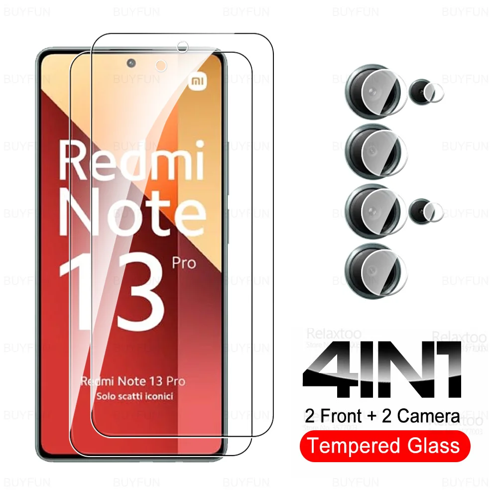 

4To1 Full Cover Tempered Glass For Xiaomi Redmi Note 13 Pro 4G Screen Protector For Redmi Note 13 Pro 5G Note13 13Pro Lens Film