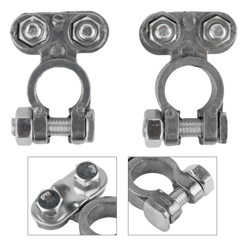 

2Pcs 12v Car Battery Terminals Connectors Zinc Alloy Battery Clip For Car Van Caravan Motorhome Battery Wires Terminals Adapter