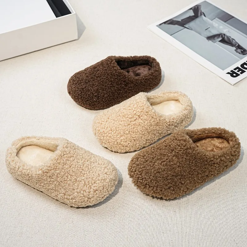 Kids Winter Slippers – Soft Sole Fluffy Cotton House Shoes for Boys & Girls