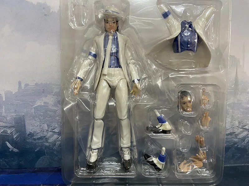 SHF Michael Jackson Action Figure Smooth Criminal Moonwalk Collectable Model Toys Doll Anniversary Christmas Birthday Gifts 14CM