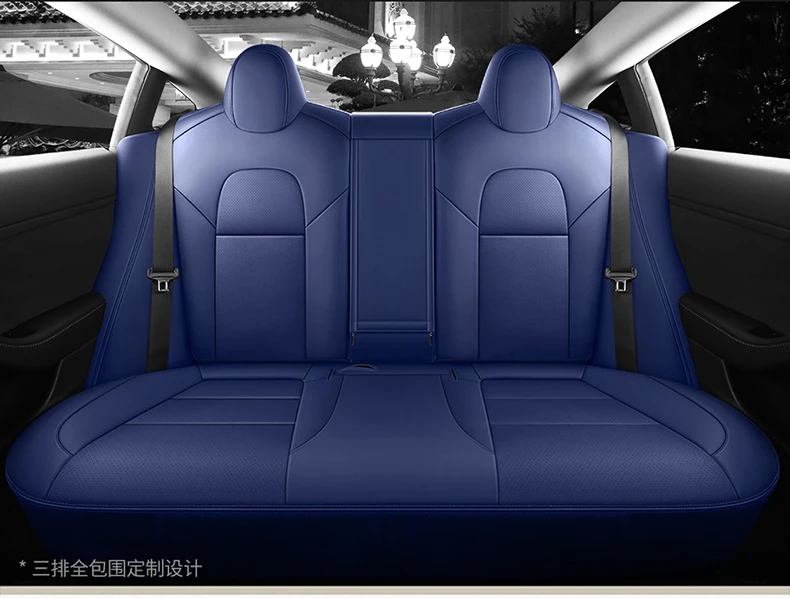 For Tesla Model 3 Y Custom Fit Car Seat Cover Accessories For Tesla 360 Degree Full Covered Perforated Artificial Leather