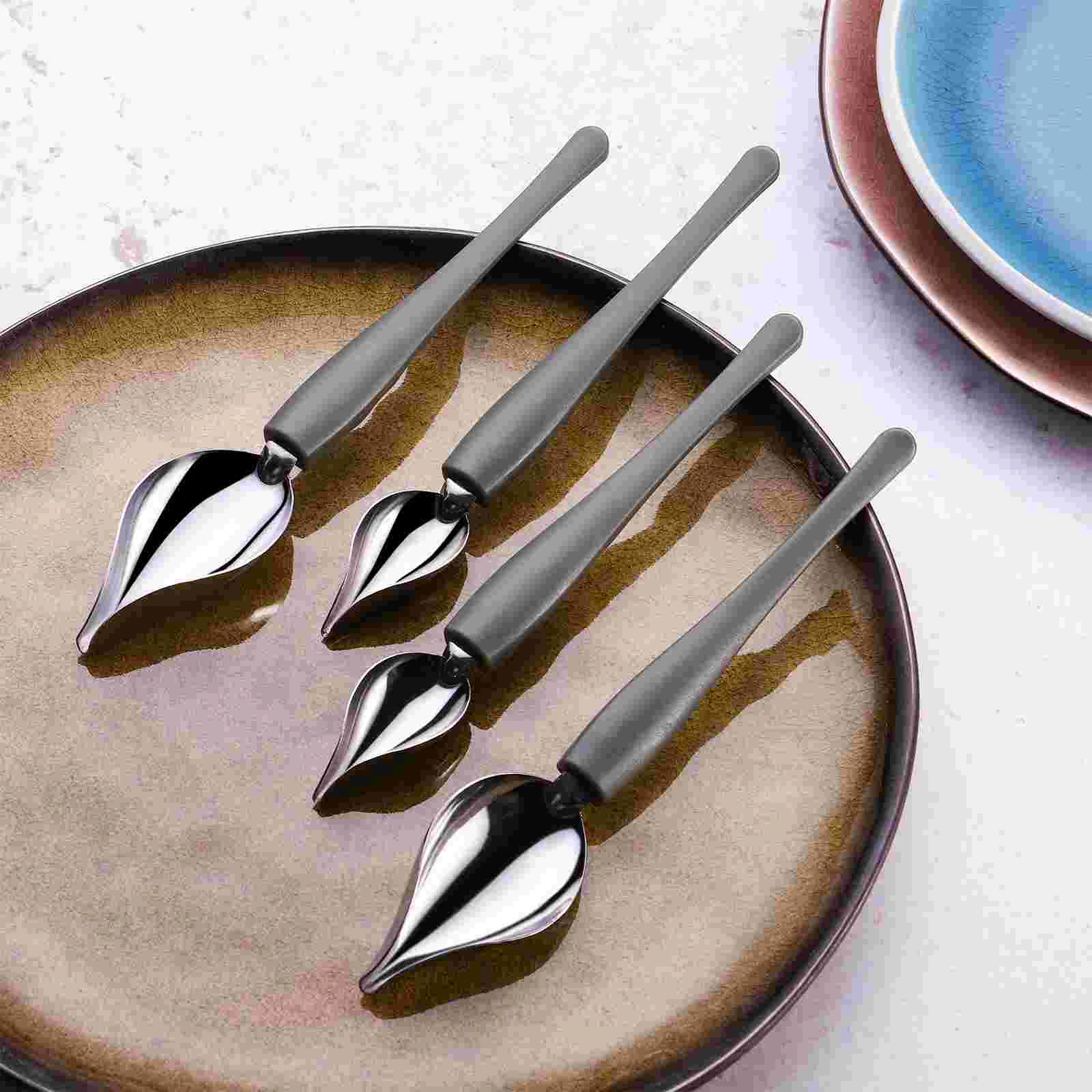 요리 드로잉 스푼, 정밀 장식 스푼 세트, 도금 장식 연필 스푼, 장식 접시 케이크 커피용