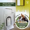 2-in-1 Dog Bathtub & Washing Station, Elevated Collapsible Bathtub with Drainhole, Shower Head Holder & Storage Rack, Foldable 3