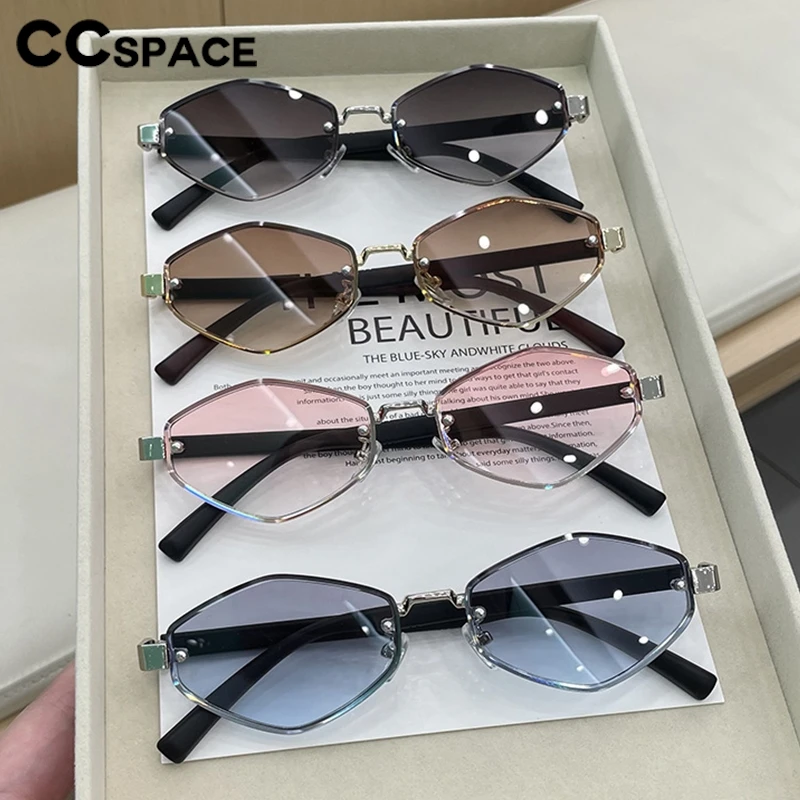 Personalisierte Raute Kleine Rahmen Sonnenbrille Frauen Mode Polygonale Metall Rahmen Sonnenbrille Luxus Marke Punk Shades Brillen