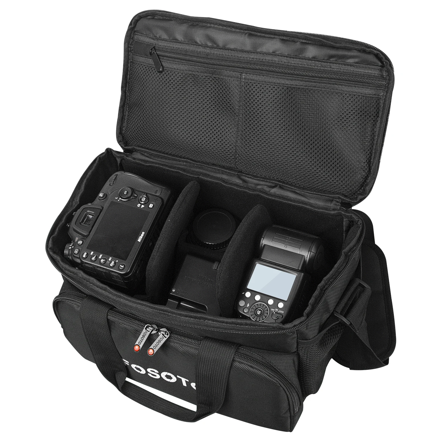 DSLR/SLR Camera Shoulder Bag Case with Adjustable Shoulder Strap, Compatible for Nikon, Canon, Sony Mirrorless Cameras Waterproof (Black) Waterproof Waxed Canvas Camera Bag, Small Camera Bag, Shoulder Bag