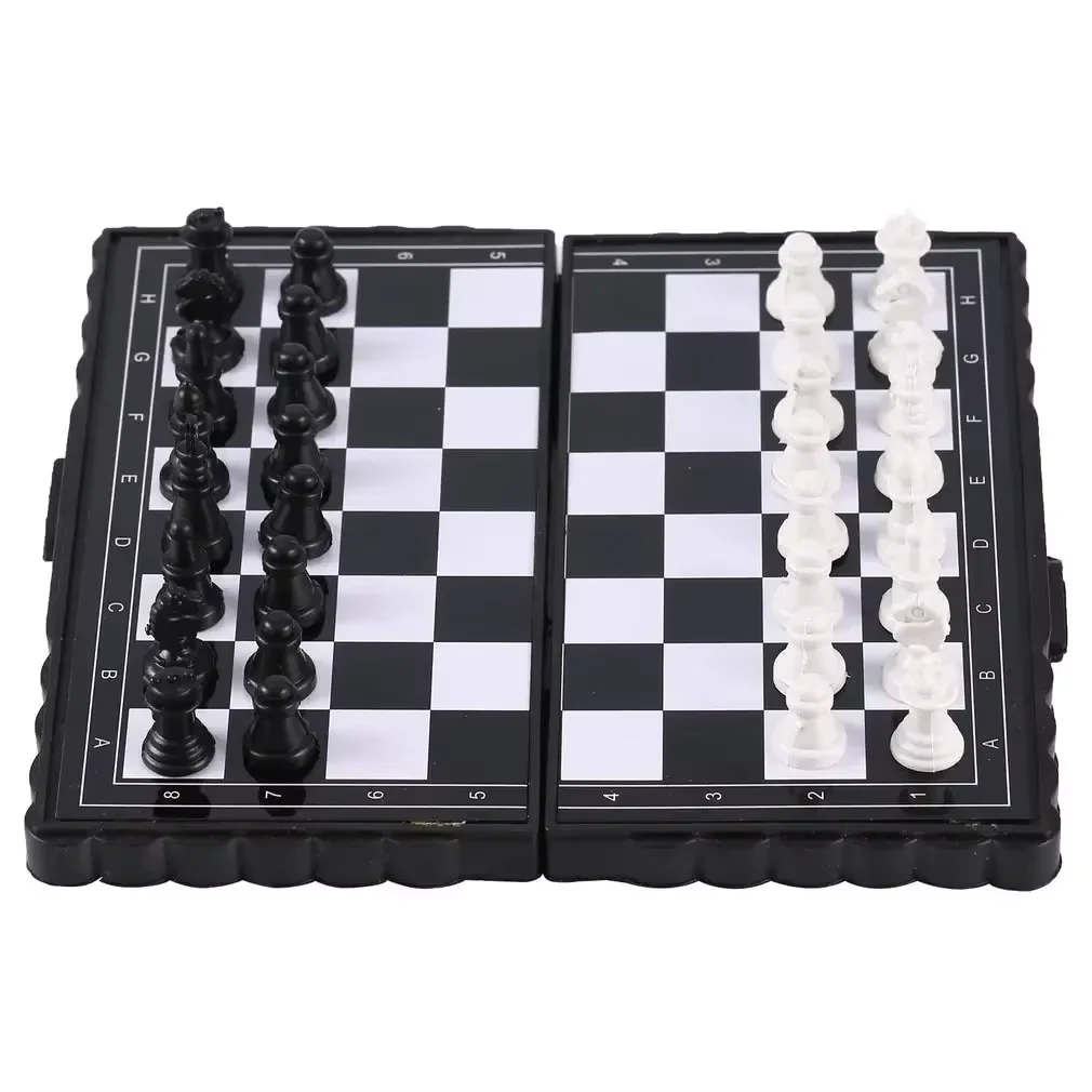 Mini Magnetic Chess Set Folding Magnetic Plastic Chessboard Board Game Portable Kid Toy Outdoor magnetic chess set board game foldable chess board folding chess board table games