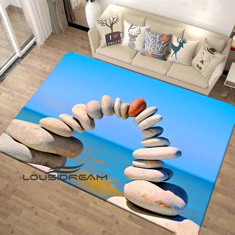 

Seaside Landscape Pebble 3D Home Decor Living Room Carpet Bedroom Mat Bathroom Floor Mat Children's Room Play Crawling Mat