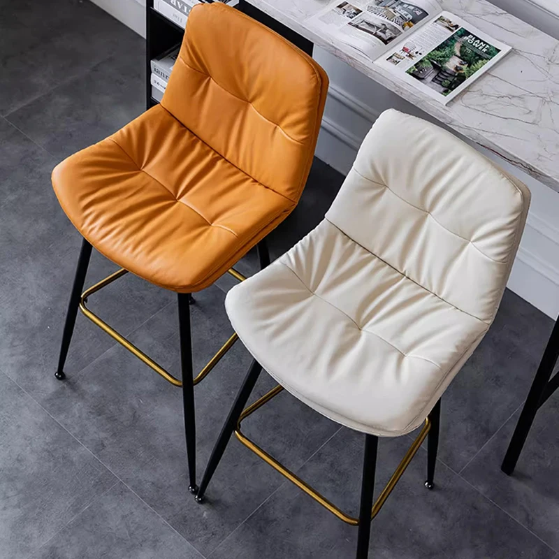 Reception Desk Metal Bar Chair Square Leg Round Waterproof High Table Bar Stool Barstool Kitchen Island Taburete Alto Furniture