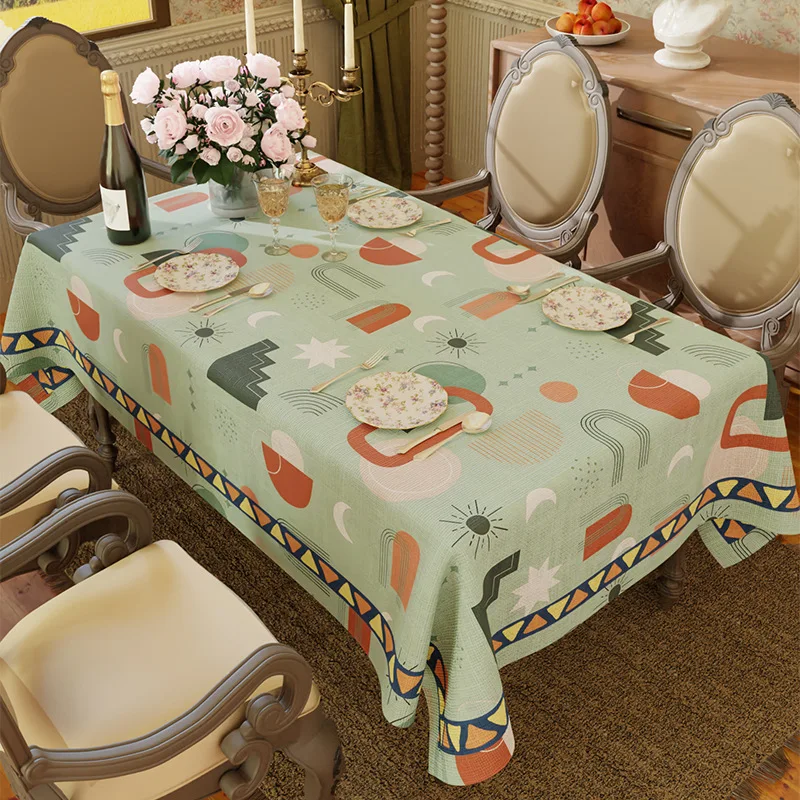 

A466and oil resistant tablecloth, ethnic style rectangular atmosphere, camping tablecloth, anti scalding and no wash 2024